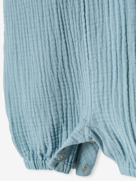 Salopette bébé naissance en gaze de coton beige+denim bleached+vert d'eau 8 - vertbaudet enfant 