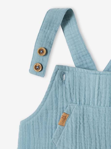 Salopette bébé naissance en gaze de coton beige+denim bleached+vert d'eau 7 - vertbaudet enfant 