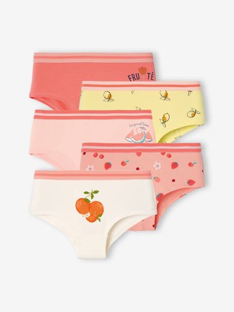 Fille-Sous-vêtement-Culotte-Lot de 5 shorties fruits fille