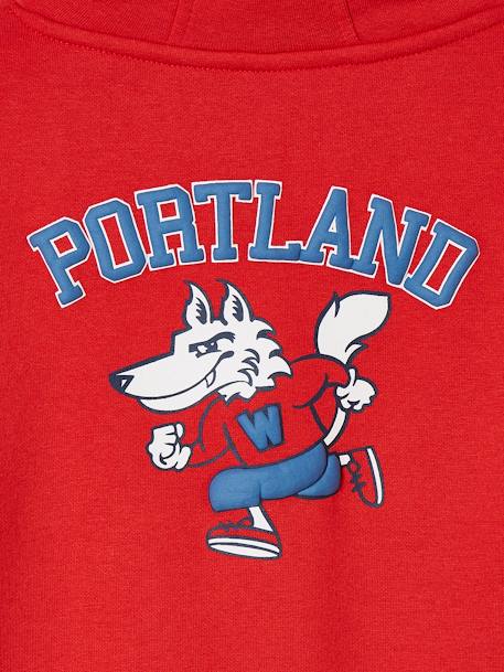 Sweat à capuche sport grand motif team Portland au dos garçon rouge 4 - vertbaudet enfant 
