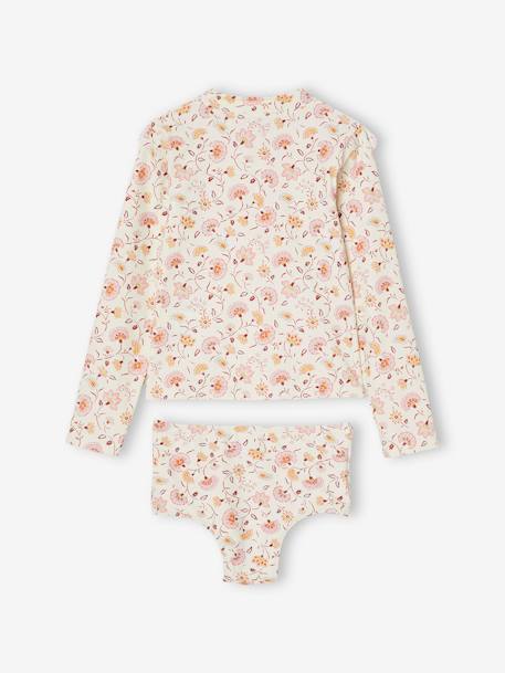 Ensemble de bain anti-UV fille T-shirt + shorty écru 4 - vertbaudet enfant 