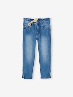 -Pantacourt denim à noeud fille