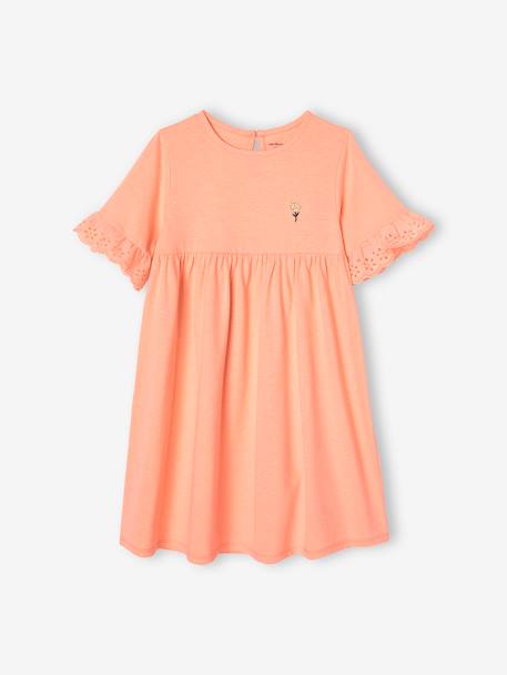 Robe manches courtes en broderie anglaise fille  - vertbaudet enfant