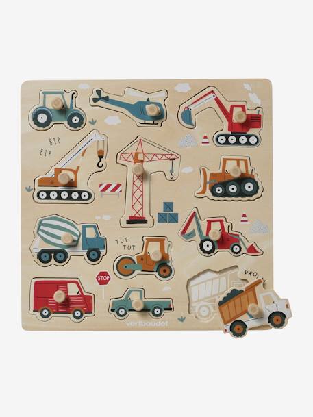 Puzzle boutons Chantier en bois FSC® jaune 3 - vertbaudet enfant 