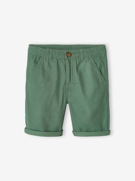Bermuda chino garçon beige+BLEU+bleu grisé+rouge+sable+vert 26 - vertbaudet enfant 