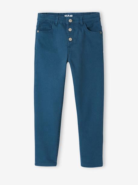 Pantalon fille mom MorphologiK fin écru+encre+pêche+rose poudré 8 - vertbaudet enfant 