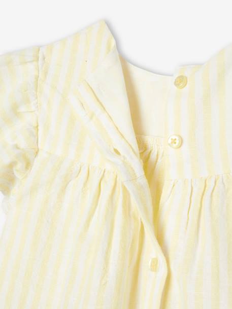 Ensemble 3 pièces Bébé : robe + bloomer + bandeau jaune pastel 6 - vertbaudet enfant 