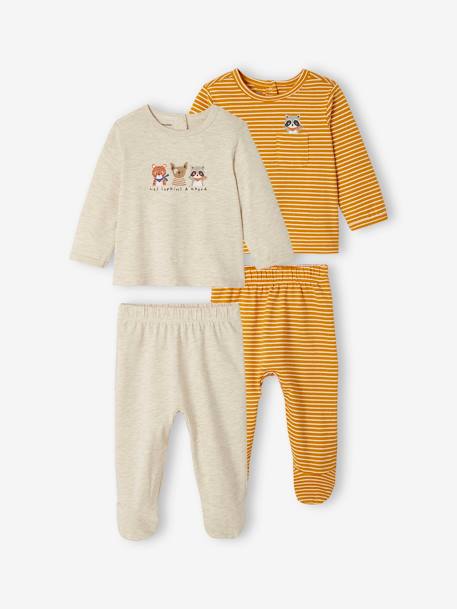 Lot de 2 pyjamas en jersey bébé garçon moutarde 1 - vertbaudet enfant 