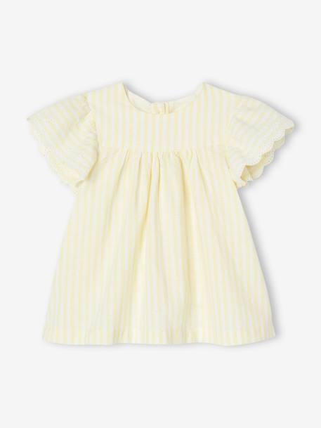 Ensemble 3 pièces Bébé : robe + bloomer + bandeau jaune pastel 2 - vertbaudet enfant 