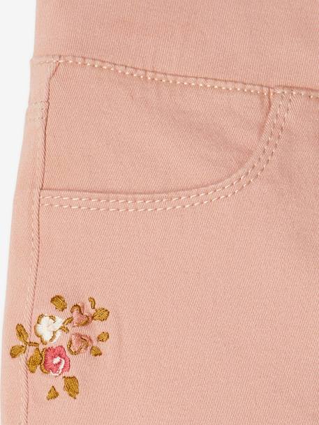 Tregging brodé MorphologiK Large fille rose poudré 3 - vertbaudet enfant 