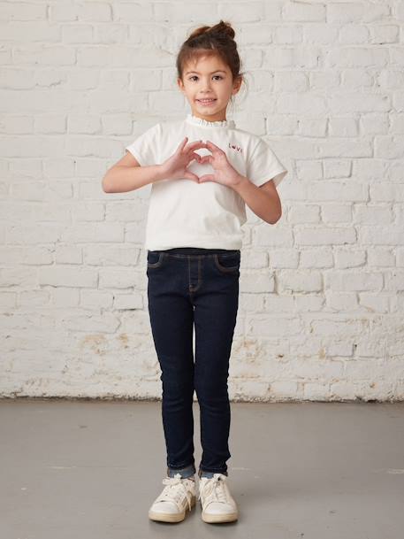 Jean fille tregging Basics bleu jean+stone 4 - vertbaudet enfant 