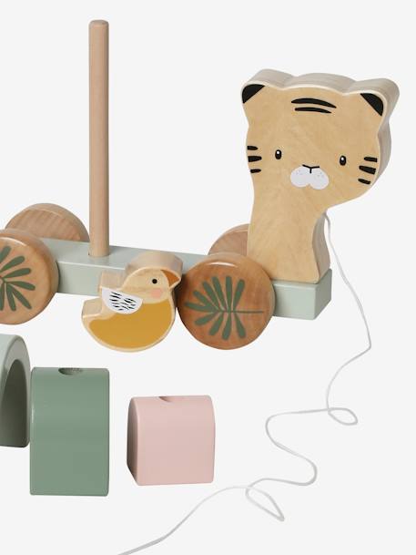 Jouet à empiler et à tirer tigre en bois FSC® vert 7 - vertbaudet enfant 
