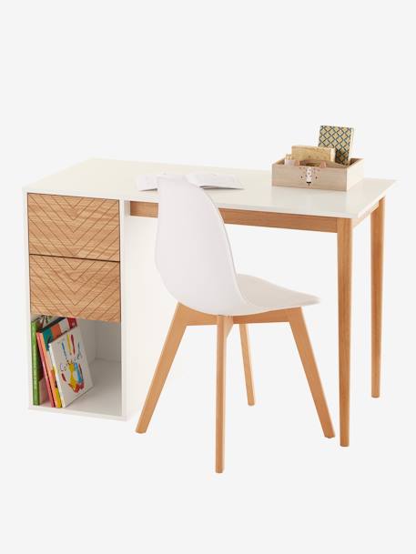 Bureau enfant CHEVRONS blanc/bois 8 - vertbaudet enfant 