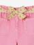 Pantacourt paperbag fille à ceinture fleurie bleu ciel+rose 6 - vertbaudet enfant 