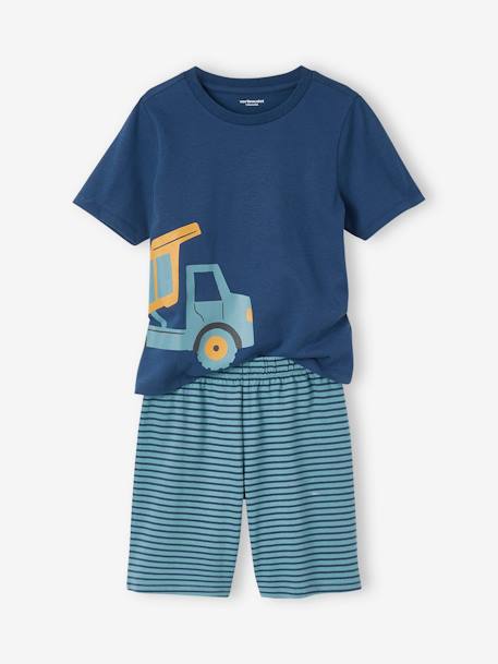 Lot pyjama + pyjashort 'chantier' garçon gris chiné 2 - vertbaudet enfant 
