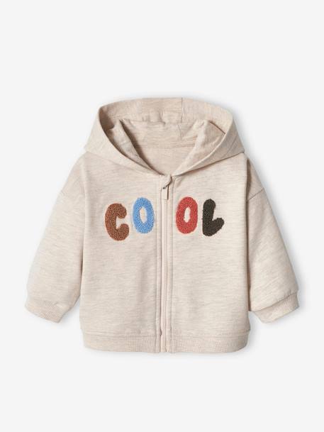 Bébé-Pull, gilet, sweat-Sweat bébé zippé à capuche