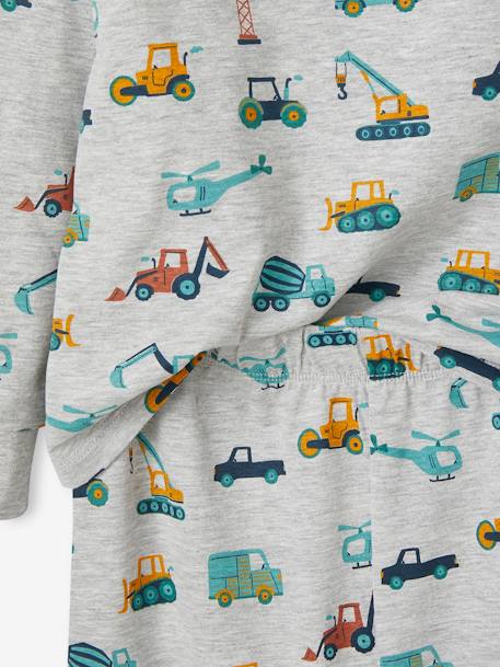 Lot pyjama + pyjashort 'chantier' garçon gris chiné 6 - vertbaudet enfant 