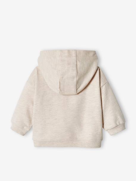 Sweat bébé zippé à capuche bleu ciel+écru 5 - vertbaudet enfant 