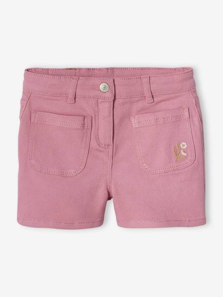 Short brodé fleurs irisée fille lichen+mauve 9 - vertbaudet enfant 