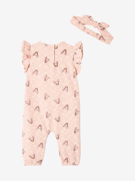 Ensemble fille 2 pièces Disney® Bambi combinaison + bandeau vieux rose 4 - vertbaudet enfant 