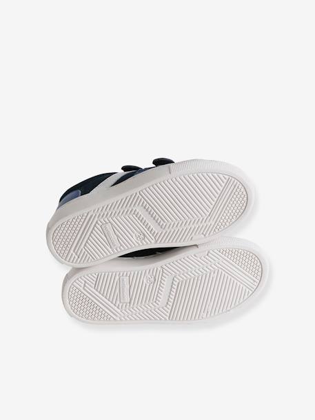 Baskets enfant cuir scratchs bleu jean+lot bleu+lot vert+marine 22 - vertbaudet enfant 
