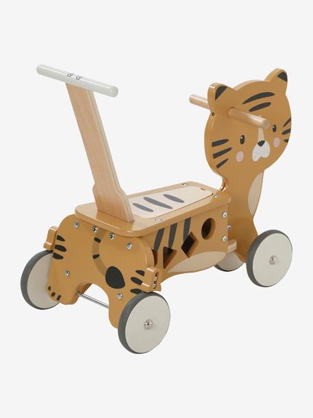 Porteur chariot de marche 2 en 1 en bois FSC® bois+rose 4 - vertbaudet enfant 