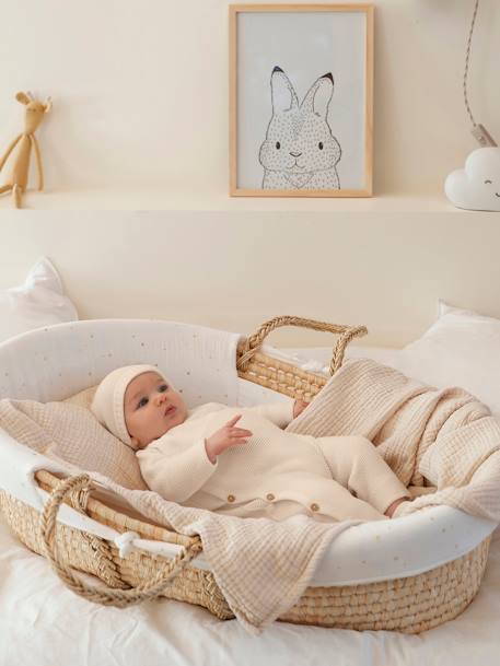 Babyly : Ciel de lit enfant coton biologique Beige Clair