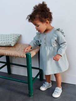 -Robe en molleton bébé volant en broderie anglaise