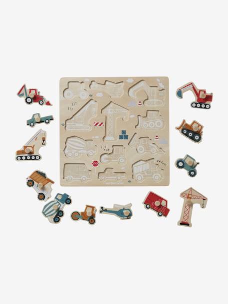 Puzzle boutons Chantier en bois FSC® jaune 4 - vertbaudet enfant 