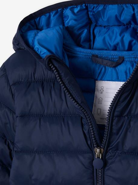 Doudoune légère à capuche garçon bleu jean+marine 6 - vertbaudet enfant 