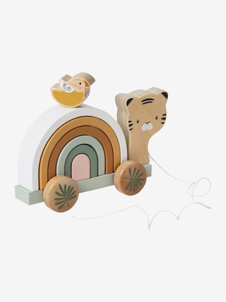 Jouet à empiler et à tirer tigre en bois FSC® vert 5 - vertbaudet enfant 