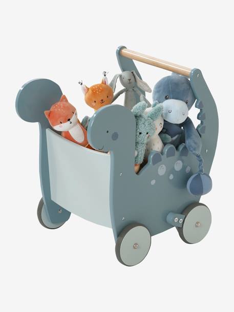 Chariot de marche Dinosaure en bois FSC® bleu 1 - vertbaudet enfant 