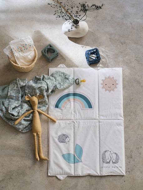 Tapis à langer de voyage LOVELY NATURE blanc imprimé+Cherry 1 - vertbaudet enfant 