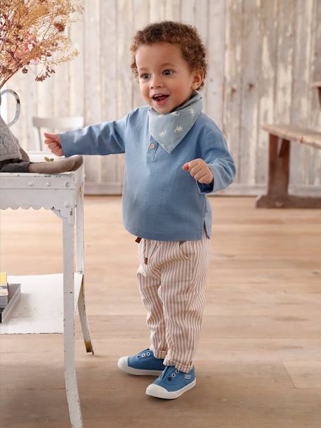 Baskets élastiquées en toile bébé bleu jean 7 - vertbaudet enfant 