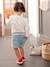 Short bébé fille paperbag avec ceinture imprimée denim bleached 8 - vertbaudet enfant 