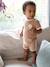 Ensemble bébé tee-shirt + short en éponge bleu grisé+rayé bleu+taupe 18 - vertbaudet enfant 