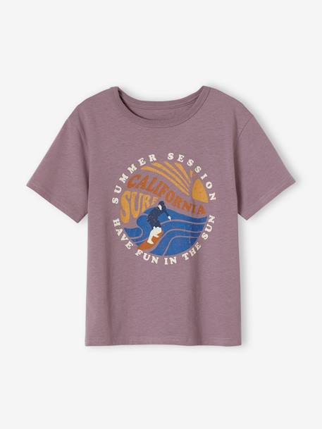 T-shirt motifs graphiques garçon manches courtes bleu clair+ECRU+gris souris+lavande 15 - vertbaudet enfant 