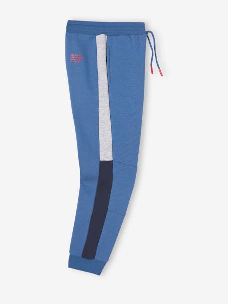Pantalon de sport garçon en molleton bandes côtés bicolores bleu roi+gris anthracite+gris chiné+noir+vert 2 - vertbaudet enfant 