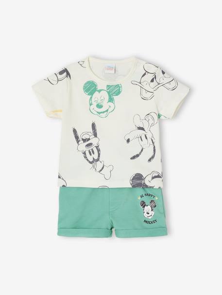 Ensemble bébé garçon 2 pièces Disney® Mickey & Friends VERT MOYEN IMPRIME 1 - vertbaudet enfant 