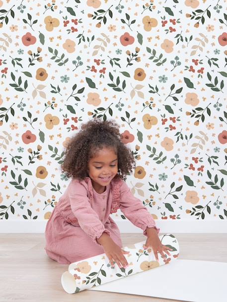 Papier peint Feuilles Fleurs Bloem LILIPINSO multicolore 2 - vertbaudet enfant 