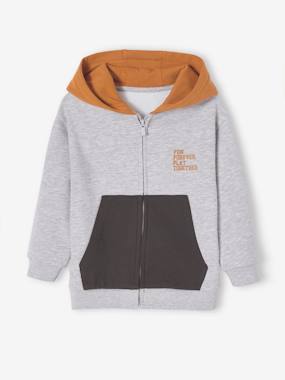 Sweat Zippé à Capuche Sport Garçon VERTBAUDET - Confort Molletonné Idéal École Et Activités