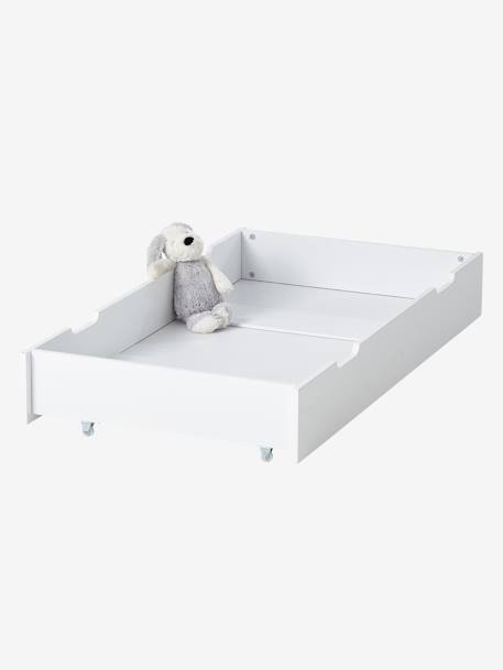 Tiroir de lit bébé à roulettes Milo blanc 2 - vertbaudet enfant 
