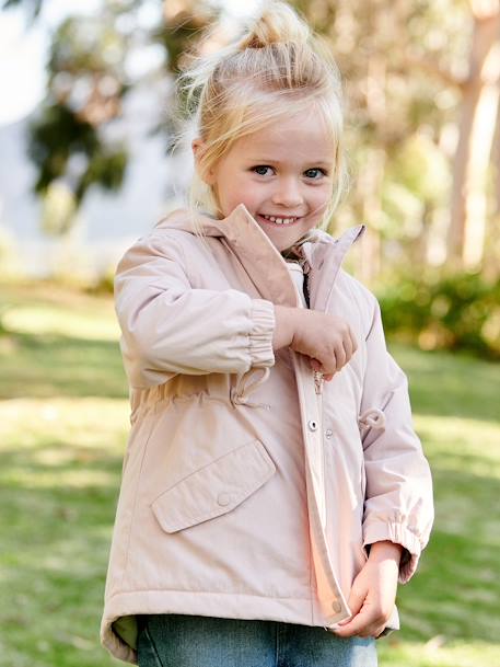 Parka 3 en 1 mi-saison fille rose poudré+vert d'eau 4 - vertbaudet enfant 