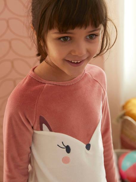 Pyjama fille velours renarde ROSE FONCE 7 - vertbaudet enfant 