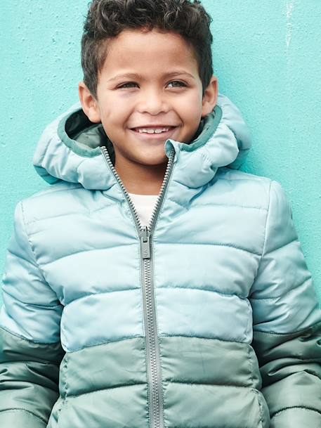 Doudoune bicolore réversible garçon bleu ardoise+vert sauge 16 - vertbaudet enfant 