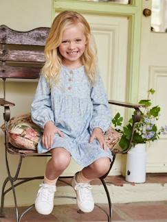 Robe volantée à fleurs fille détail matelassé fantaisie  - vertbaudet enfant