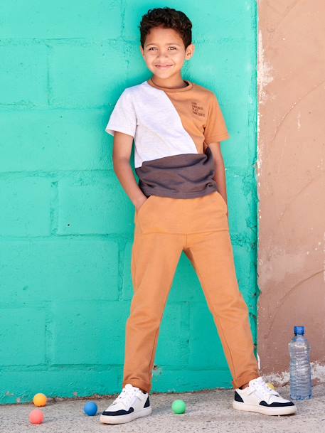 T-shirt sport colorblock garçon manches courtes gris chiné+vert d'eau 6 - vertbaudet enfant 