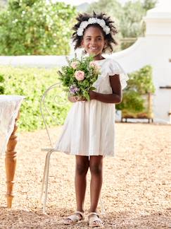 -Robe cérémonie rayée fil brillant fille
