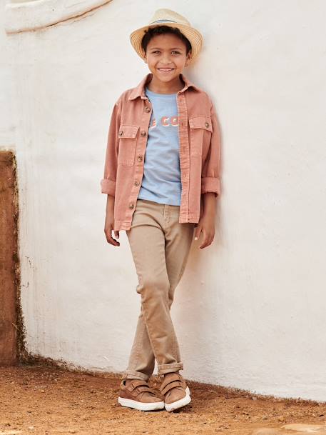 Slim garçon couleur morphologique FIN argile+beige+bleu nuit+noir+tomette+vert émeraude 5 - vertbaudet enfant 