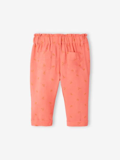 Pantalon fluide bébé caramel+corail 6 - vertbaudet enfant 